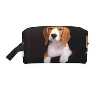 Borsa portaoggetti con stampa bandiera americana, borsa da toilette da viaggio resistente, accessorio da imballaggio in tela portatile per tutti i giorni, palestra e viaggi, Ovely Pet Dog Beagle