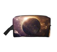 Borsa portaoggetti con stampa Corgi - Borsa da toilette da viaggio resistente, astuccio portatile per trucchi e cosmetici con cerniera, Pianeta splendente cosmico, taglia unica