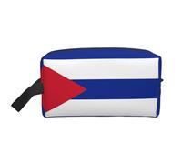 Borsa portaoggetti con stampa della Repubblica Dominicana, borsa da toilette da viaggio resistente, accessorio da imballaggio in tela portatile per tutti i giorni, palestra e viaggi, Bandiera cubana