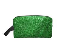 Borsa portaoggetti con stampa di cactus verde, elegante borsa da toeletta e cosmetici da viaggio, accessorio per viaggi, uso in palestra, Glitter verde, taglia unica