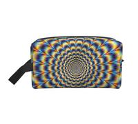 Borsa portaoggetti con stampa di fiori blu e teschio, borsa da viaggio resistente, accessorio da viaggio in tela per tutti i giorni, palestra e viaggi, Illusione ottica a spirale Gif, taglia unica