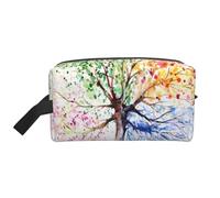 Borsa portaoggetti con stampa di foglie e coccinelle, borsa da viaggio resistente, accessorio da viaggio in tela per tutti i giorni, palestra e viaggi, Bellissimo albero di quattro stagioni., taglia