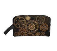 Borsa portaoggetti con stampa di lucciole e lanterne, elegante trousse da viaggio e da viaggio, accessorio per viaggi, uso in palestra, Orologio ingranaggi Bronzo Secolo, taglia unica