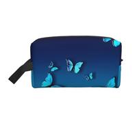 Borsa portaoggetti con stampa di pescatori sul lago da pesca, borsa da viaggio resistente, borsa da viaggio portatile per trucchi e cosmetici con cerniera, Bella farfalla blu., taglia unica