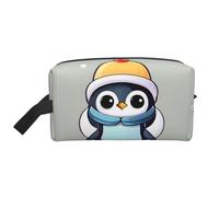 Borsa portaoggetti con stampa di pinguini, piccola borsa per il trucco da viaggio, mini borsa per cosmetici da uomo, Simpatica stampa pinguino, Taglia unica