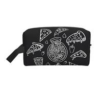 Borsa portaoggetti con stampa di rana verde, borsa da toilette da viaggio resistente, accessorio da imballaggio in tela portatile per tutti i giorni, palestra e viaggi, Costellazione della Pizza (1