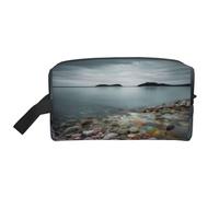 Borsa portaoggetti con stampa elefante e girasole, borsa da viaggio resistente, accessorio da viaggio in tela per tutti i giorni, palestra e viaggi, Pietra da spiaggia, taglia unica