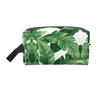 Borsa portaoggetti con stampa Happy St Patrick's Day, elegante beauty case da viaggio, accessorio da viaggio per viaggi, palestra, Graziose foglie di palma verdi., taglia unica