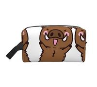 Borsa portaoggetti con stampa marmorizzata - Borsa da toilette da viaggio resistente, accessorio da imballaggio in tela portatile per tutti i giorni, palestra e viaggi, Animazione di salto Cinghiale