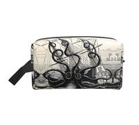 Borsa portaoggetti con stampa mimetica digitale - Borsa da toilette da viaggio resistente, accessorio da imballaggio in tela portatile per tutti i giorni, palestra e viaggi, Vela Pirata Polpo, taglia