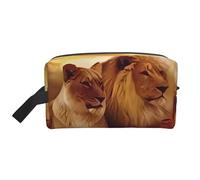 Borsa portaoggetti con stampa mimetica digitale - Borsa da toilette da viaggio resistente, accessorio da imballaggio in tela portatile per tutti i giorni, palestra e viaggi, Leone africano, taglia