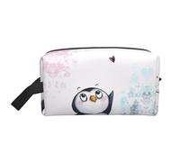 Borsa portaoggetti da parete con note musicali, borsa da toeletta da viaggio resistente, custodia portatile per trucchi e cosmetici con cerniera, I Love Penguins, taglia unica
