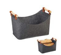 Borsa Portaoggetti di Legno,Borsa Feltro Per Legna,Cesta Portalegna,Cesta Per Legna Da Interno,Cestino Legno Di Feltro,Cestino Cesto in Feltro,per Spesa,Giornale o Legna da Ardere