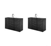 Borsa portaoggetti extra large per cuscini da giardino e altro ancora, realizzata con tessuto Oxford 420D impermeabile, include cerniera su entrambi i lati e manici per un uso comodo (2 pezzi)
