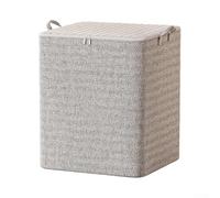 Borsa portaoggetti in cotone con struttura in tessuto non tessuto spesso, grande capacità per riporre vestiti e biancheria da letto, dotata di maniglie per il trasporto per comodità (4)