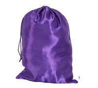 Borsa portaoggetti in raso per parrucche o pacchetti, 25 x 35 cm, borsa con coulisse per oggetti essenziali da viaggio (viola, 2 pezzi)