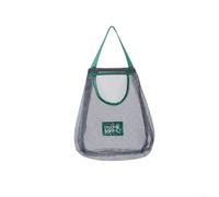 Borsa portaoggetti in rete traspirante in cotone e lino, da appendere alla parete, riutilizzabile, per frutta, verdura e dispensa (clausole lunghe)