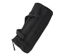 Borsa portaoggetti in tela per campeggio, organizer per chiodi a terra con design ispessito a doppio strato, contiene corda per martello e chiodi lunghi/corti, 35 cm (nero)