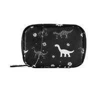 Borsa portaoggetti medicamentosa dinosauro nero con scomparti rimovibili Organizzatore di pillole portatile per portafoglio