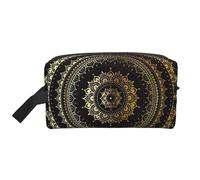 Borsa portaoggetti messicana con stampa di piastrelle di ceramica, borsa da viaggio resistente, accessorio da viaggio in tela per tutti i giorni, palestra e viaggi, Mandala caleidoscopio, taglia unica