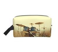 Borsa portaoggetti messicana con stampa di piastrelle di ceramica, borsa da viaggio resistente, accessorio da viaggio in tela per tutti i giorni, palestra e viaggi, Musica Drum in Field, taglia unica