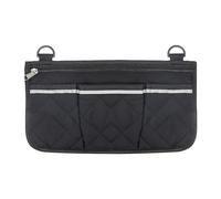 Borsa portaoggetti multifunzionale con tasca laterale for bracciolo della sedia a rotelle striscia riflettente, comoda borsa portautensili Borsa per sedia a rotelle(Black)