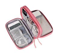 Borsa portaoggetti multifunzionale for cavi dati, organizer for accessori digitali da viaggio, power bank, cuffie, custodia protettiva for hard disk Organizer Cavi(Pink,M)