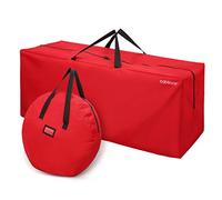 - Borsa portaoggetti natalizia, impermeabile, in tessuto Oxford, motivo natalizio, con, colore: rosso