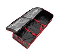 Borsa portaoggetti per albero di Natale per alberi di 2,1 m, facile accesso e design resistente agli strappi (nero rosso)