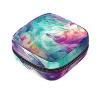 Borsa portaoggetti per assorbenti igienici, acquerello astratto che scorre a vortice texture primo periodo kit borsa per ragazze donne, sacchetto per coppette mestruali femminili borse per tamponi