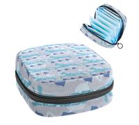 Borsa portaoggetti per assorbenti igienici, aereo, aereo, cartone animato, blu, borsa per kit per il primo ciclo mestruale, per ragazze e donne, sacchetto per coppette mestruali femminili borse per