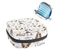 Borsa portaoggetti per assorbenti igienici, borsa mestruale per coppette mestruali, organizer per assorbenti femminili, I Love Dogs and Bones