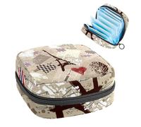 Borsa portaoggetti per assorbenti igienici, borsa mestruale per coppette mestruali, organizer per assorbenti femminili, carta vintage con cuore Pais Tower