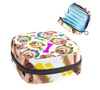 Borsa portaoggetti per assorbenti igienici, borsa mestruale per coppette mestruali, organizer per assorbenti femminili, cani e ossa colorati Yorkshire Terrier