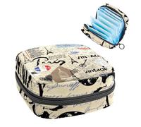 Borsa portaoggetti per assorbenti igienici, borsa mestruale per coppette mestruali, organizer per assorbenti femminili, scritta vintage Paris