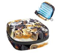 Borsa portaoggetti per assorbenti igienici, borsa mestruale per coppette mestruali, organizer per assorbenti femminili, ritratti di cuccioli di bulldog Hasky