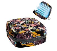 Borsa portaoggetti per assorbenti igienici, borsa mestruale per coppette mestruali, organizer per donne e ragazze, gotico punk teschio testa