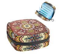 Borsa portaoggetti per assorbenti igienici, borsa mestruale per coppette mestruali, organizer per donne e ragazze, mandala retrò astratto floreale indiano