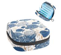 Borsa portaoggetti per assorbenti igienici, borsa mestruale per coppette mestruali, organizer per donne e ragazze, tartarughe marine su sfondo di legno