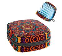 Borsa portaoggetti per assorbenti igienici, borsa mestruale per coppette mestruali, organizer per donne e ragazze, motivo mandala bohémien vintage