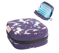 Borsa portaoggetti per assorbenti igienici, borsa mestruale per coppette mestruali, organizer per donne e ragazze, mito unicorni arcobaleno nuvola magia
