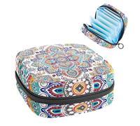 Borsa portaoggetti per assorbenti igienici, borsa mestruale per coppette mestruali, organizer per donne e ragazze, motivo mandala bohémien in stile indiano