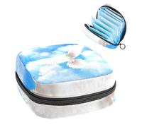 Borsa portaoggetti per assorbenti igienici, borsa mestruale per coppette mestruali, organizer per donne e ragazze, pentcost piccione bianco, colomba, cielo nuvole blu