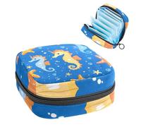 Borsa portaoggetti per assorbenti igienici, borsa mestruale per ragazze adolescenti, cavalluccio marino, stella marina, sacchetto mestruale portatile con cerniera, borsa per assorbenti igienici porta