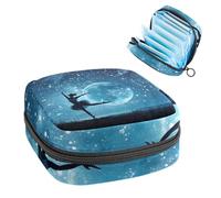 Borsa portaoggetti per assorbenti igienici, borsa mestruale per ragazze adolescenti della scuola, ballerina che balla sulla luna, sacchetto portatile con cerniera, porta assorbenti igienici per borsa