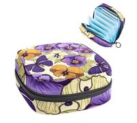 Borsa portaoggetti per assorbenti igienici, borsa mestruale per ragazze adolescenti della scuola, farfalla del viole del pensiero, sacchetto portatile con cerniera, borsa per assorbenti igienici porta