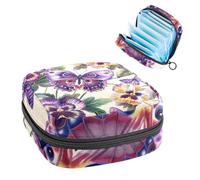 Borsa portaoggetti per assorbenti igienici, borsa mestruale per ragazze adolescenti della scuola, farfalla del viole del pensiero, sacchetto portatile con cerniera, borsa per assorbenti igienici porta