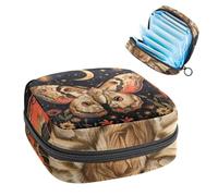 Borsa portaoggetti per assorbenti igienici, borsa mestruale per ragazze adolescenti, farfalla falena luna, sacchetto mestruale portatile con cerniera, borsa assorbenti assorbenti porta tamponi per