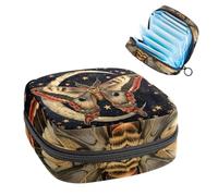 Borsa portaoggetti per assorbenti igienici, borsa mestruale per ragazze adolescenti, farfalla falena luna, sacchetto mestruale portatile con cerniera, borsa assorbenti assorbenti porta tamponi per
