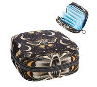 Borsa portaoggetti per assorbenti igienici, borsa mestruale per ragazze adolescenti, farfalle falena luna, sacchetto mestruale portatile con cerniera, borsa per assorbenti igienici porta assorbenti